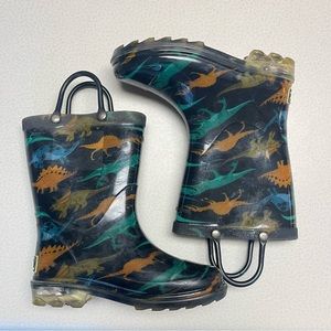 Western Chief Dinosaur Light-Up Waterproof Rain Boots-Kids Size 10